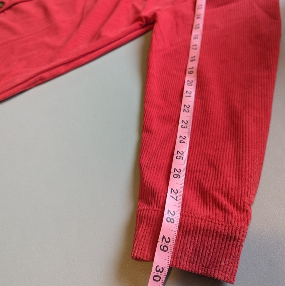 Red Fall Jacket ribbed Size Large - Picture 3 of 8